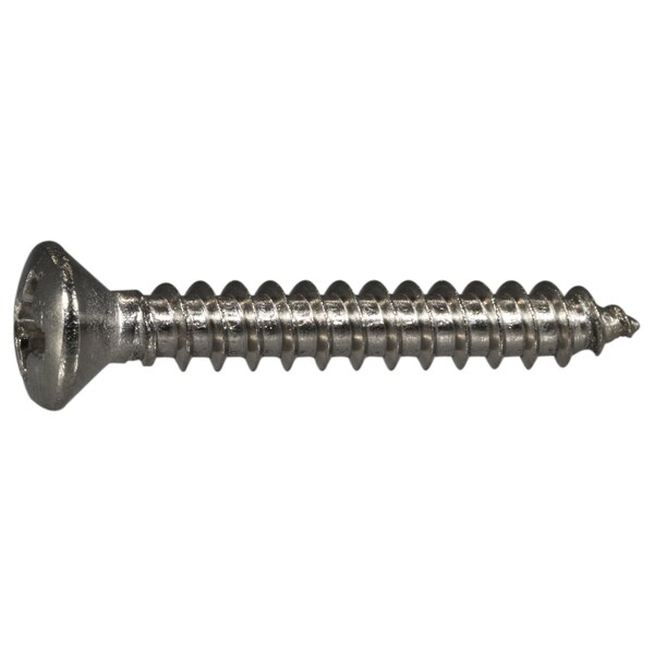 Midwest Fastener Sheet Metal Screw, #6 x 1 in, 18-8 Stainless Steel Oval Head Phillips Drive, 20 PK 63446 - main